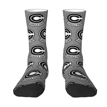 Забавные мужские носки в стиле аниме Capsule Corp, Унисекс, теплые удобные носки для экипажа с 3D принтом