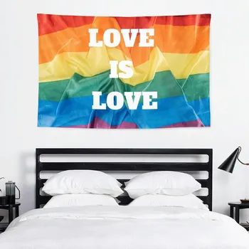 Любовь Есть Любовь, Гордость ЛГБТ, Гобелен, Гобелен, Висящий На стене, Забавный Гобелен, Эстетический Гобелен, Общежитие колледжа, Радужный Гобелен, Флаги