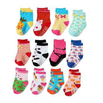 12 пар нескользящих детских носков для мальчиков и девочек - оставайтесь безопасными и стильными для маленьких мальчиков и девочек