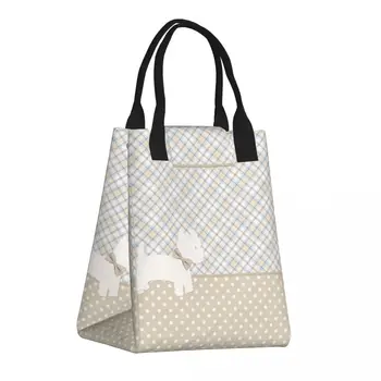 Мультяшная утепленная сумка для ланча из Вест-Хайленд-Уайт-терьера с рисунком Вест-Хайленд-Уайт-терьера, переносная сумка-холодильник для ланча, сумка-тоут