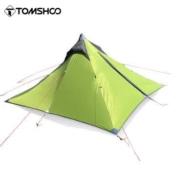 Tomshoo Сверхлегкая палатка для кемпинга на 1-2 человека Легкая Водонепроницаемая палатка для кемпинга на открытом воздухе Непромокаемая Пирамидальная палатка