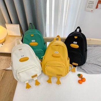 Модный детский рюкзак с милым рисунком животного, дорожная сумка, Удобный рюкзак в форме утки, Детская сумка для книг на молнии большой емкости