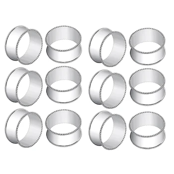 Боковые кольца для салфеток из бусин в форме барабана из 12 частей, изящные пряжки для салфеток, простая установка